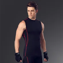 Men’s Body Slimming Compression Sleeveless Tight T Shirt Fitness Moisture Wicking Workout Vest Muscle Tank Top