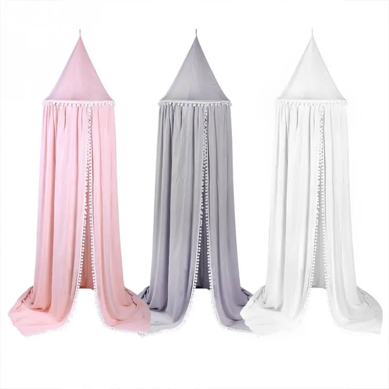 

Cotton Baby Room Decoration Balls Mosquito Net Kids Bed Curtain Canopy Round Crib Netting Tent Photography Props Reject net