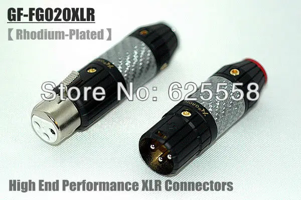 

4pcs Hi-End XLR Plug Carbon fiber body Red Copper Rhodium Plated