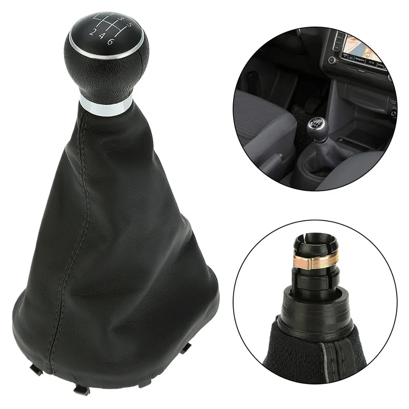 

6 Speed Gear Shift Knob Gaitor Cover Black for Volkswagen Caddy Touran Arm Rest