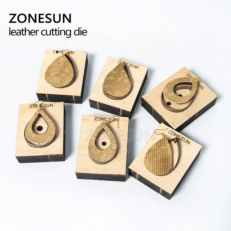 Kaufen ZONESUN Leder Ohrring Schneiden Sterben Drop Form Papier Kunst Leder Dekoration Werkzeug Für Stanzen Maschine DIY Handwerk Cutter