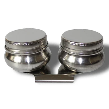 

Dipper Tools Palette Art Supplies Stainless Steel School Drum Shape Easy Clean Single Double Hole Painting Oil Pot Student