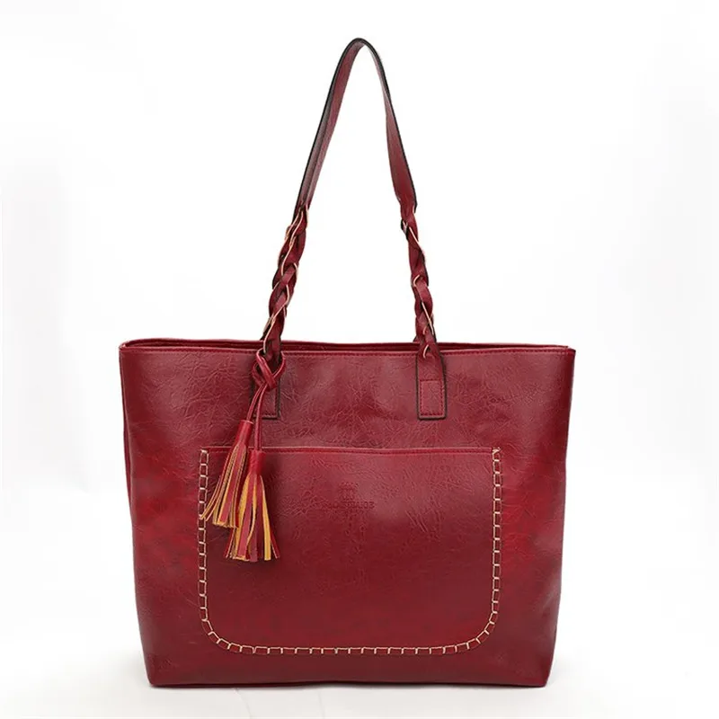 

Vintage Bag PU Leather Women's Tote Large-capacity Women shoulder bag Classic Casual Tote bags for women 2019 bolsa feminina