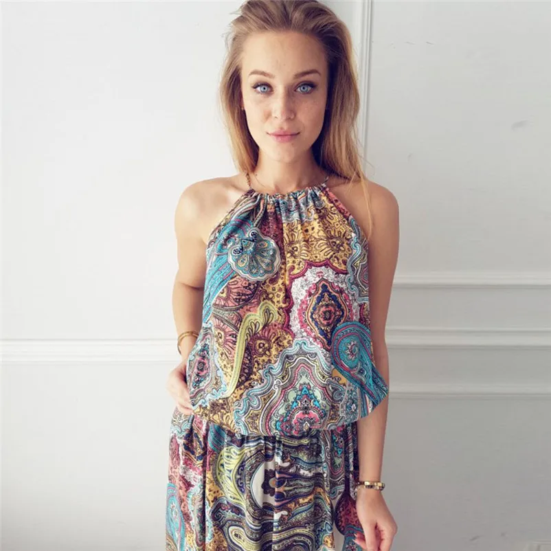 2018 HOT sell Dress summer beach dress Womens Summer Vintage Boho Long Maxi Evening Party Beach Floral Dress vestidos J07#N (10)