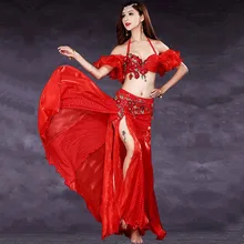 Luxury 3pcs Belly Dance Costume Bollywood Costume Indian Dress Bellydance Dress Womens Belly Dancing Costume Sets Tribal