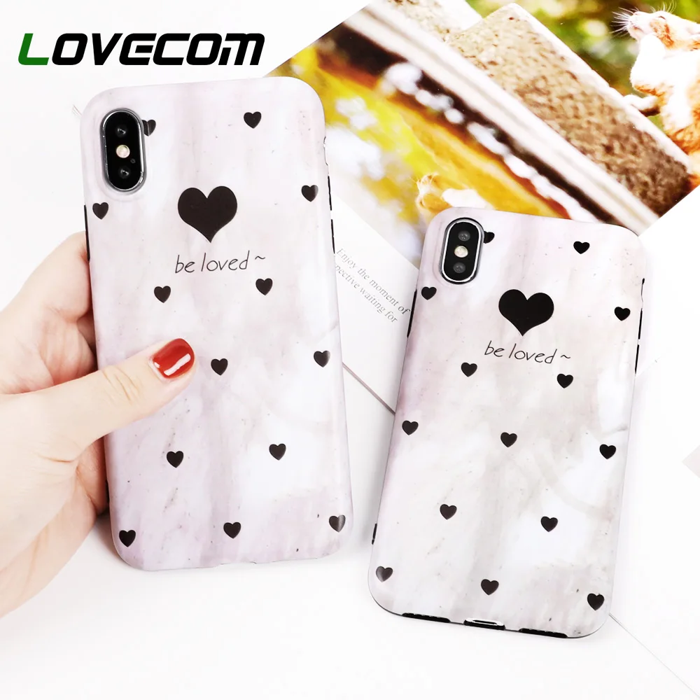 

LOVECOM Phone Case For iPhone XS Max XR 6 6S 7 8 Plus X Letters Be Loved IMD Soft Vintage Protective Phone Back Cover Cases Gift