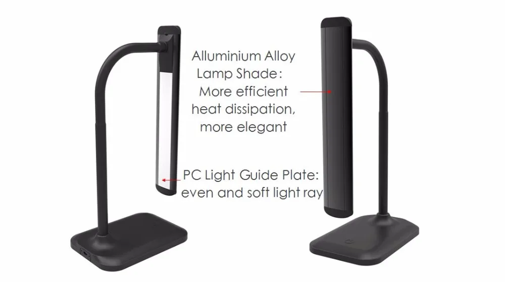 HoneyFly запатентованный светодиодный настольная лампа 7 Вт 5В защита глаз лампа USB 3-Цвет Гибкая мягкая трубка светодиодный настольный свет лампа для чтения, Офис
