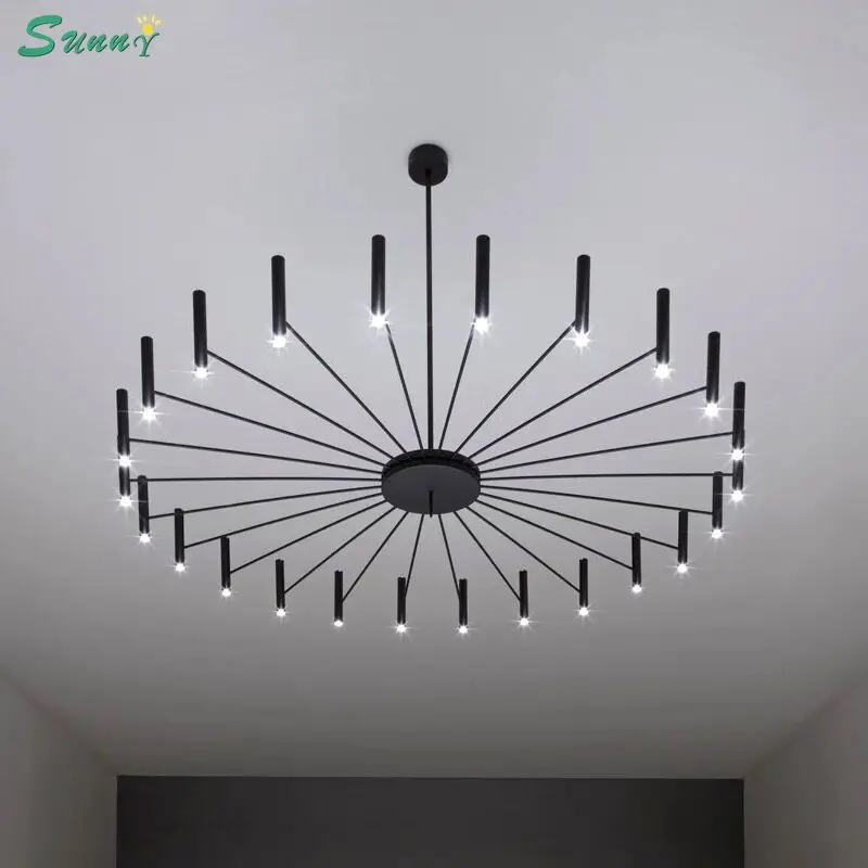 

Simple Iron Line Home Deco Lustre Suspension Post-modern Designer Chandelier Lighting Dining Living Room Bedroom Light Fixtures