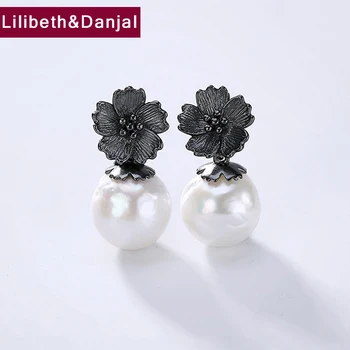 

2019 New Stud Earring 100% Real 925 Sterling Silver Jewelry Women Natural Pearl Plum blossom fashion Earrings for kids girls E01