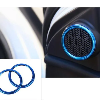 

2pcs Car stereo audio speaker cover ring sticker trim for Toyota Corolla S LE 2014 -2018 new Corolla Hybrid car styling
