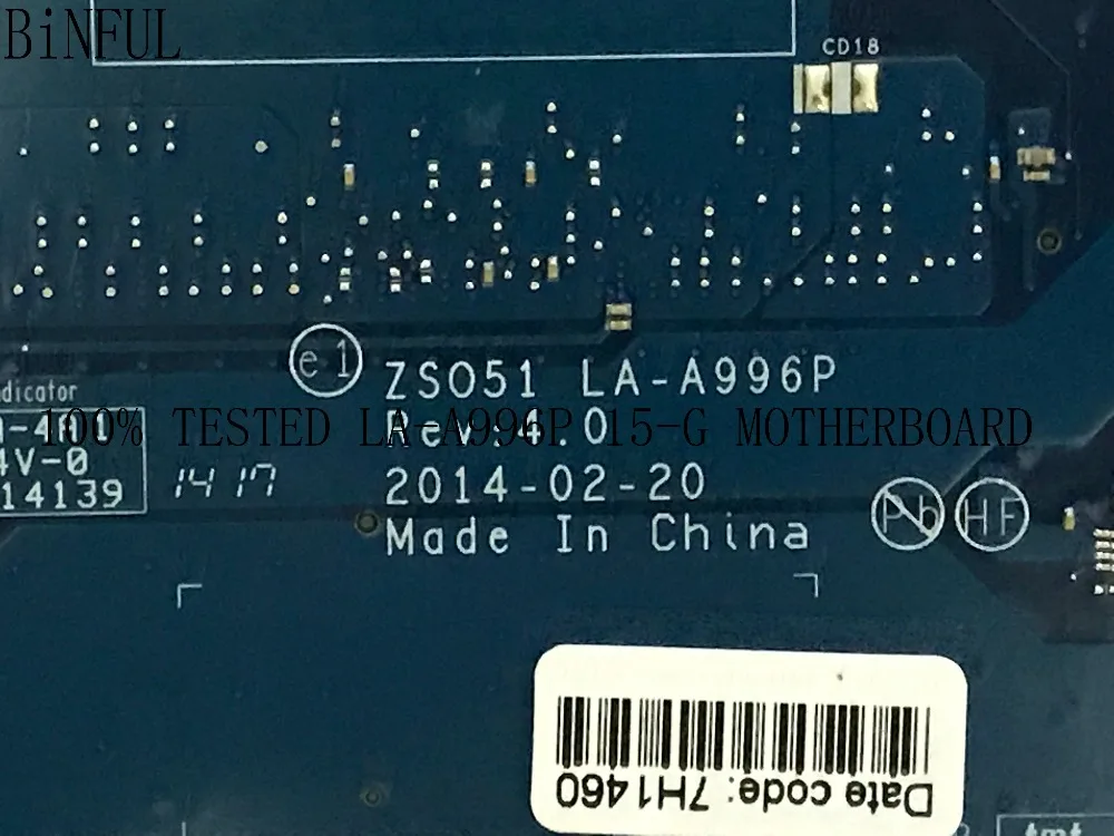 Совершенно новый ZSO51 LA-A996P REV: 4 0 материнская плата для ноутбука HP 15-G встроенный
