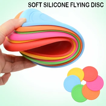 

Pet Training Products Dog Silicone Rubber Flying Discs Interactive Dog Chew Toys Resistance Bite Soft Rubber Pet Toy for Dog