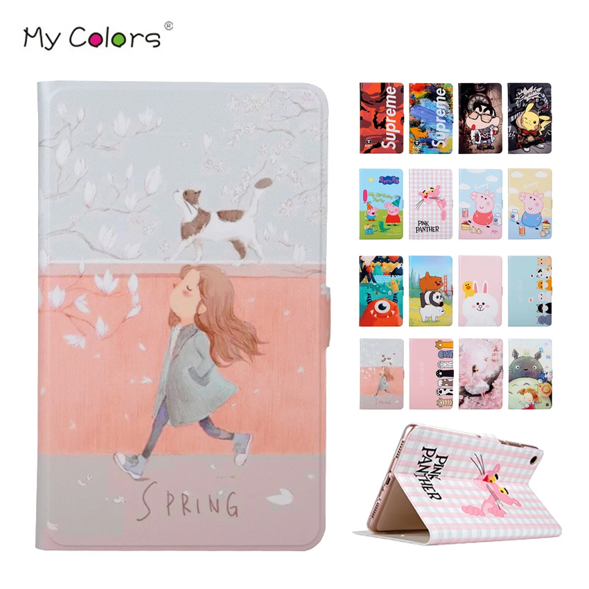

Mipad 4 PU Leather Case Cover 8'' Shockproof Colorful Print Protective Stand for Xiaomi Mi pad 4 Pad4 Smart Magnet Tablet Skin