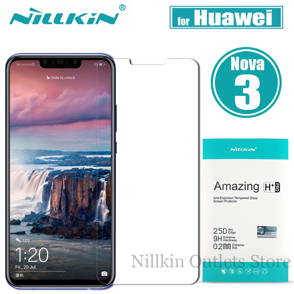 Huawei Nova 3 Tempered Glass Screen Protector Nillkin Amazing H Plus Pro 9H Clear Protective Glass for Huawei Nova 3 Nilkin Flim