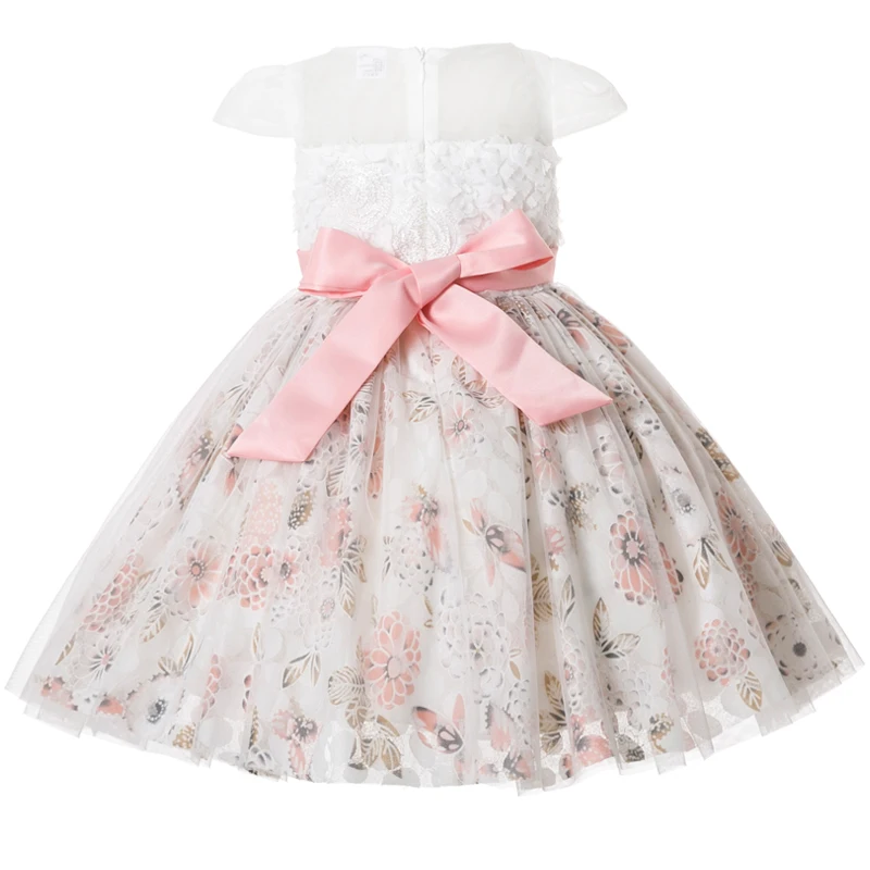 Cielarko элегантное платье для девочек на свадьбу, день рождения, вечеринку, платье принцессы с цветочным узором для девочек детское торжественное бальное платье, нарядное платье из тюля
