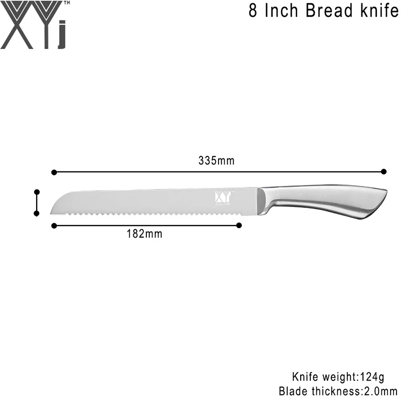 XYj кухонный нож из нержавеющей стали для нарезки хлеба шеф-повара сантоку, кухонные ножи для фруктов, Набор японских профессиональных аксессуаров - Цвет: Bread