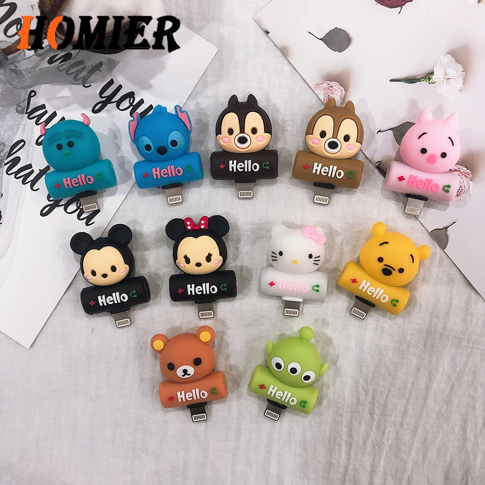 

Cute Cartoon 2 in 1 Audio Adapter For iPhone 5s 5C 6 6s 7 8 Plus X XS MAX XR Charger And Headphone Splitter Animals Phone socket