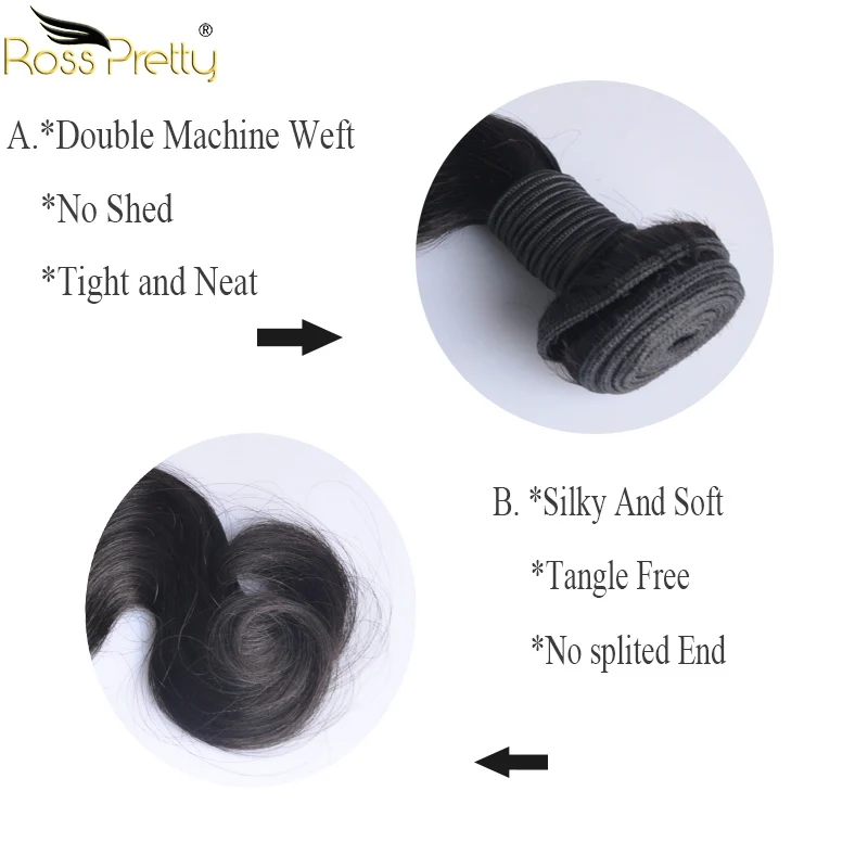 Peruvian Hair Weave Bundles With Closure Baby Hair Pre Pluck Lace Closure With Human Hair 3pcs Color Natural Black Non Remy Hair