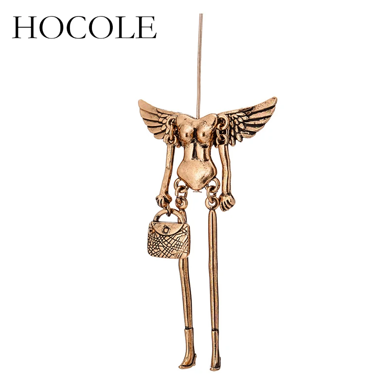 

HOCOLE Angle Wing Doll Pendant Necklace Findings Alloy Assorted Naked Bodies Handmade DIY Doll Keychain Jewelry Accessories