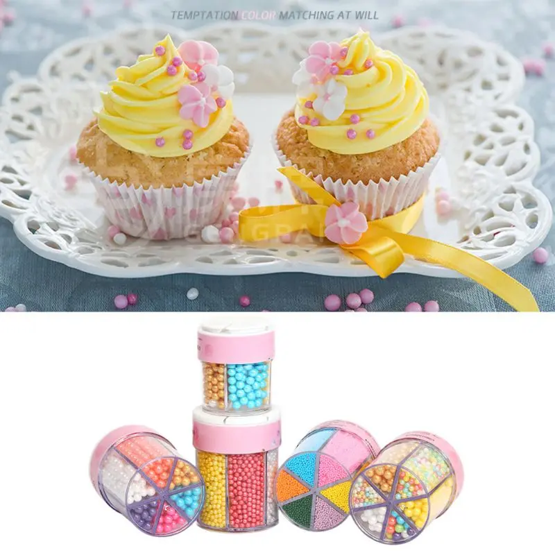

110/220g Small Edible Pearl Beads Candy Sugar Fondant Cake DIY Baking Chocolate Decorating Colorful