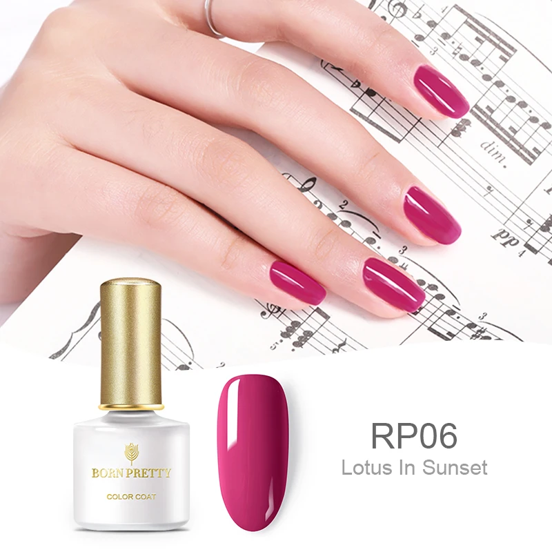 BORN PRETTY красновато-фиолетовый Гель-лак для ногтей 6 мл чистый цвет ногтей замочить от маникюра УФ-Гель-лак для нейл-арта дизайн - Цвет: BP-RP06
