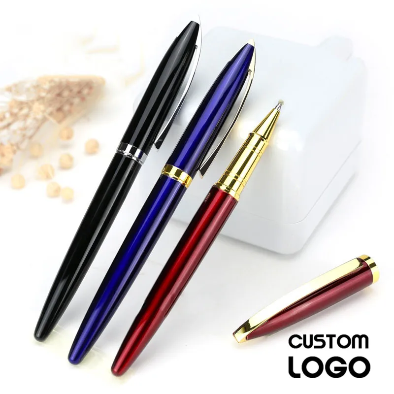 1pc Personalise Business High-end Gift Gel Pen Metal Ball Pen Hotel Ad Pen Student Office Stationery Laser Lettering Custom LOGO customized productmetallic 3d transfer stickers personalise logo custom metal shine letter transfering labels custom stickers