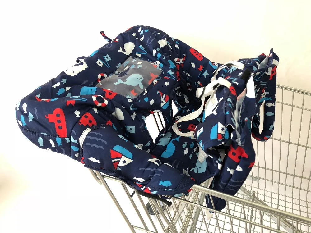 Blue Whale 2in1 Baby shopping cart cover and highchair coverin