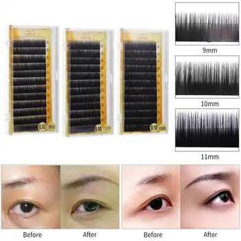 

Natural Black False Eyebrow Extension Fake Eyebrow Enhancer Individual Artificial Eyebrows For Eyelash Extension Makeup 0.10 mm