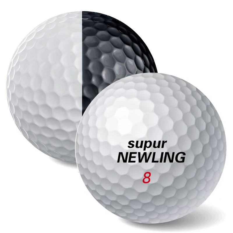 

1 Pcs Golf Ball Black White Balls 3 layers Golf PU Ball for Putter Practice Straight Line on Putting Green