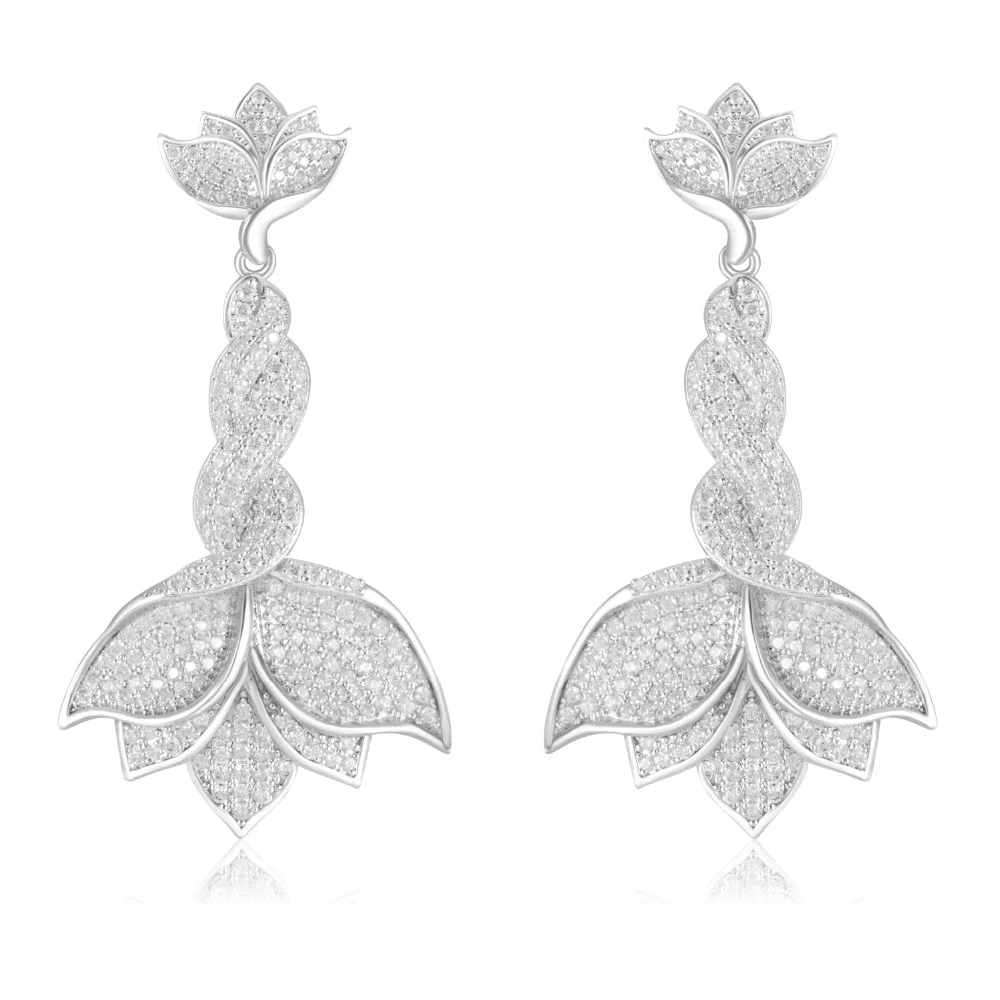 

GrayBirds Twist Braid Classic Plant Flower Earrings Luxury Jewelry For Wedding Girl High Quality AAA Cubic Zirconia MLE082