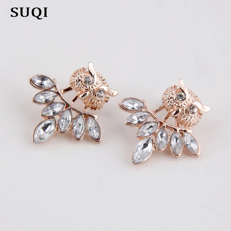 

SUQI Women Owl Animal personality fashion Earring Rhinestone Two methods use Earrings Ladies Girls Trendy Earrings Pendant