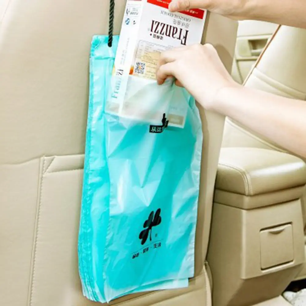 50Pcs Portable Car Trash Bags Hanging Resealable Plastic Kitchen