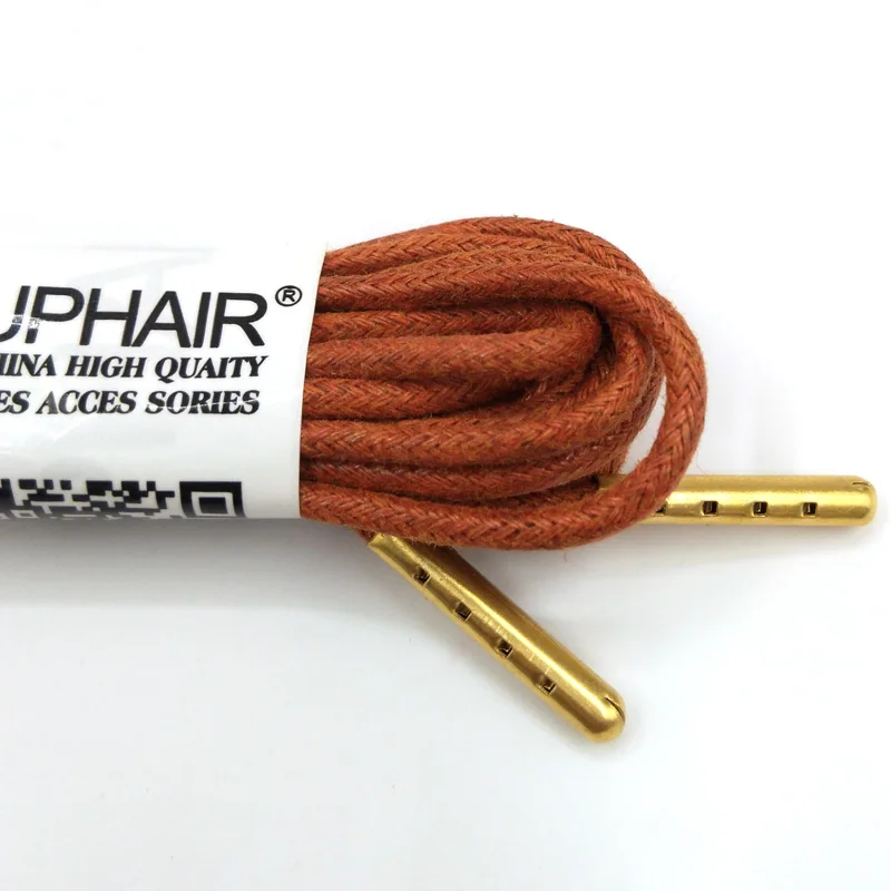 1-12 Pairs Red Brown Sneaker Solid Polyester Twisted Shoes Metal Head Shoelaces High Quality Unise Laces Waxed Round Shoelaces