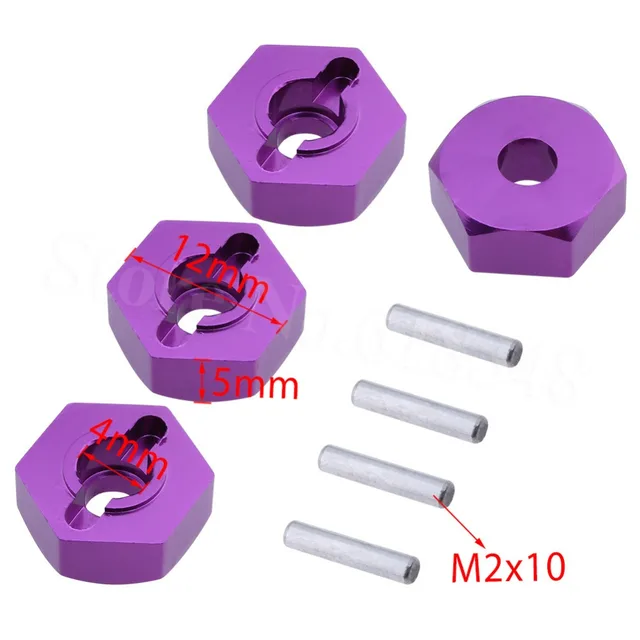 Best Offers 4pcs/lot Aluminum Wheel Drive Hex Hubs 12mm With Pin Nut 02134 1/10 Upgrade Parts For Himoto Racing RC Hobby Car HSP 102042