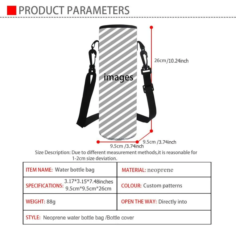 HUGSIDEA нот бутылка для воды сумка большая бутылка для воды Рукавом Неопреновый Чехол Портативный держатель бутылки ремень для регулировки для 1000 мл