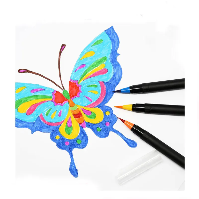 KUQOW 20 цветов Набор акварельных красок ручка для рисования экологическое искусство Акварельная Мягкая головка Кисть ручка маркер тонировка водопроводная щетка