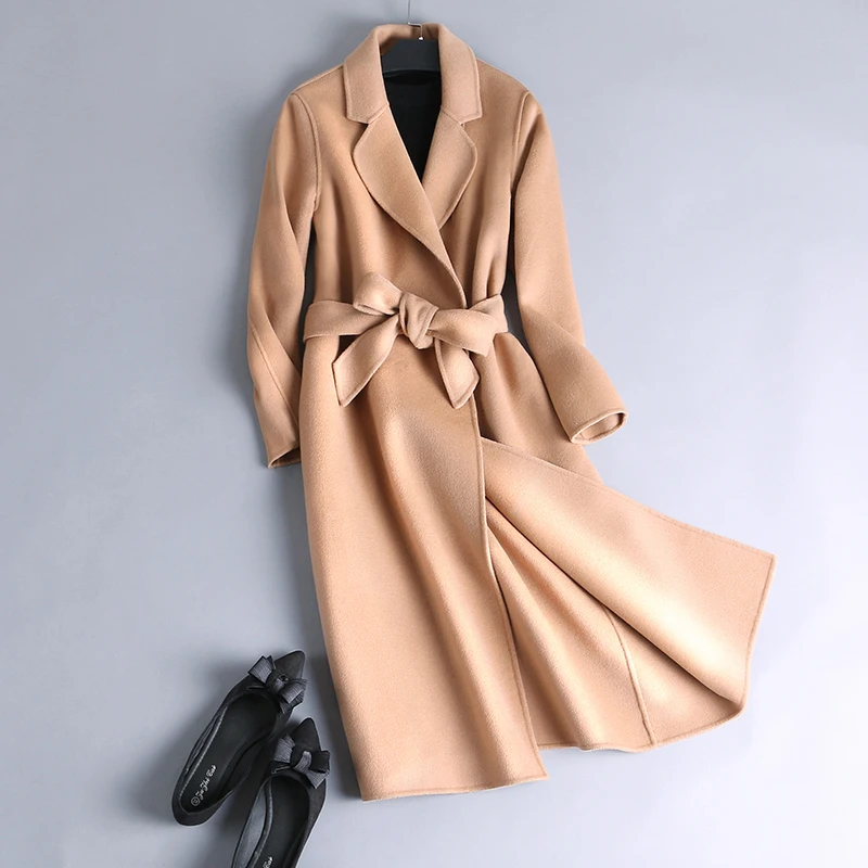 KMETRAM зимнее пальто из натуральной шерсти, женское осеннее двухстороннее кашемировое длинное пальто ручной работы, женское винтажное тонкое пальто Abrigo MY628