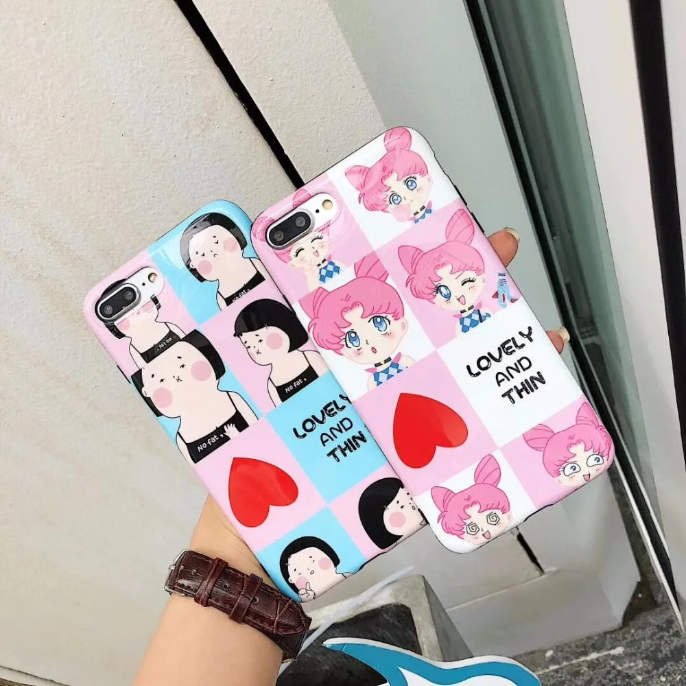 

Cute beautiful girl octagonal soft mobile phone case for iPhone 7 7 plus 6 6s 4.7inch 6plus 5.5inch girls IMD protective cover