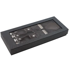 Мужской черный плед y-образный подтяжки с нескользящей 6 зажимами Эластичный регулируемый бандаж