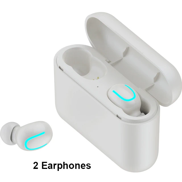 two earphone СПЦ Q32 Bluetooth наушники Беспроводной наушники BT5.0 стерео IPX5 Водонепроницаемый спортивные наушники гарнитуры с Зарядное устройство коробка PK Q18 I7s - Цвет: two earphone