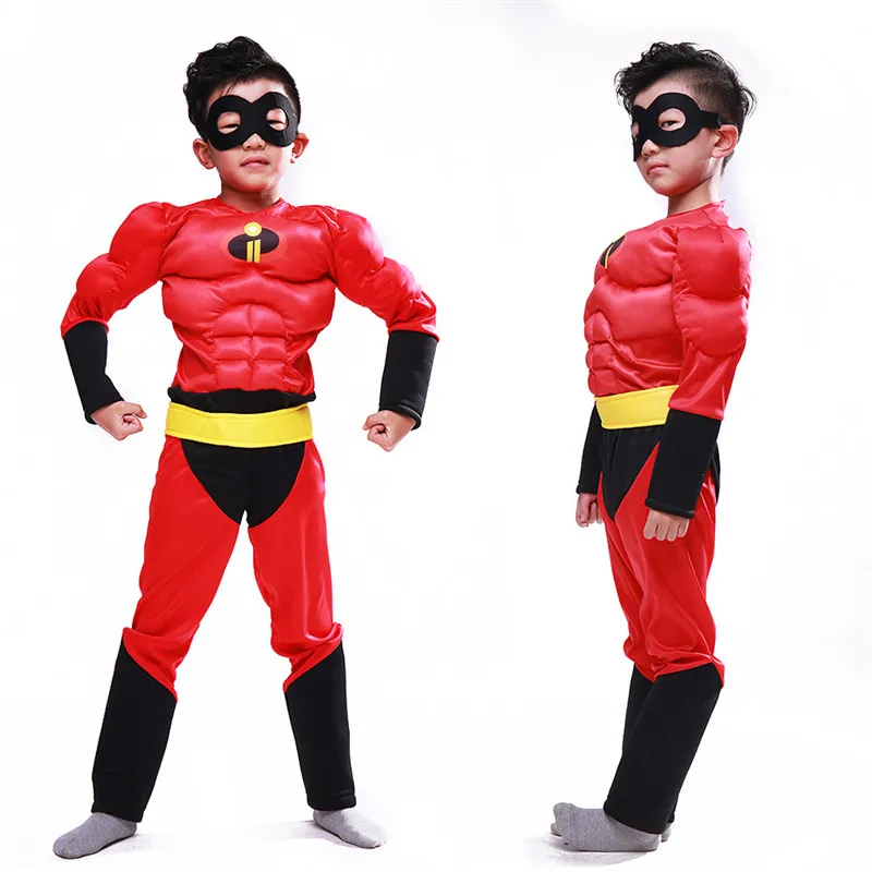 

2018 Halloween Child Boy t shirt Classic Ultimate The Incredibles Muscle Cosplay Halloween Superhero Costume