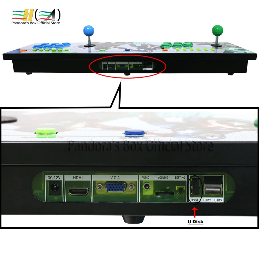2 Players Pandora's Box 6 console 1300 in 1 arcade game joystick button usb joystick for pc support fba mame ps1 games tekken 3d