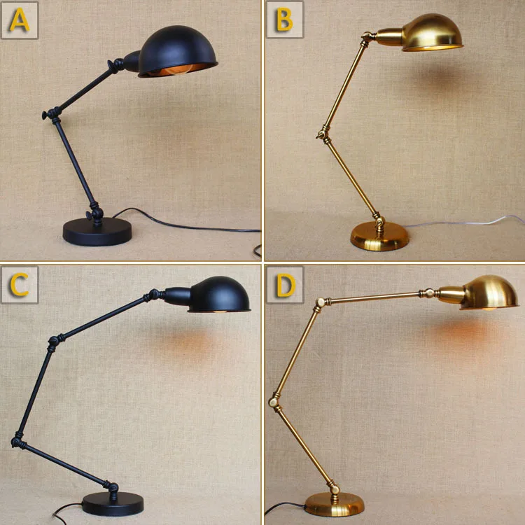 Modern Sconce Desk Lights Vintage E27 Plated Loft Iron Table Lamp Vintage E27 Plated Loft Iron Table Lamp