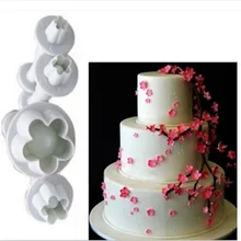 Горячая Распродажа 4 шт./компл. сливы цветок Плунжер для сахарной мастики Форма для вырубки Sugarcraft c ake инструменты украшения Рождество c ake инструменты 70 80