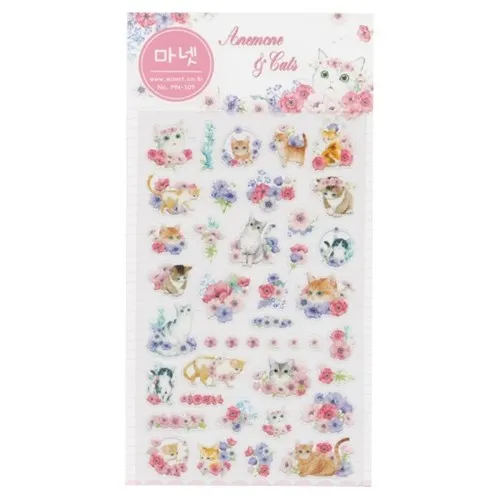 

Cute Korean Fashion Rabbit Bird And Flower Lovely PVC Sticker 9.8*18cm 1 Sheet