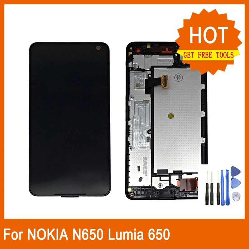 

For Nokia Lumia 650 N650 LCD Display +Touch Screen Digitizer Full Assembly N650 With Frame Repair Parts+ Free Tools