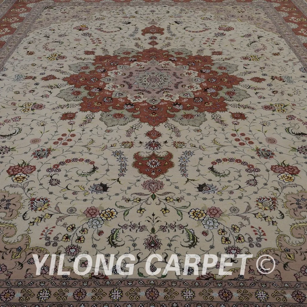 Yilong 10'x14 oriental шерсти и шелка ковер розовый ручной работы, изысканные современные антикварной шерстяной ковер (1498)