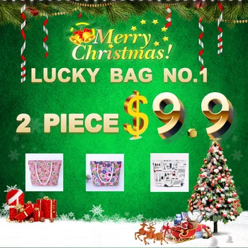

Yogodlns the No.1 Christmas and new year lucky bags 2 pieces beach bag with random style the surprice gift handbags