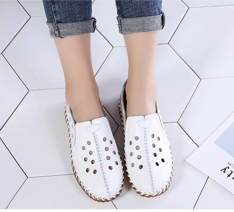 CAGILKZEL 2019 New Woman Shoes Casual Genuine Leather Shoes Women Loafer Slip On Ladies Shoes For Women Moccasins slipony (10)