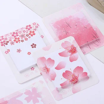

Romantic Sakura Beautiful Flowers Self-Adhesive Memo Pad Sticky Notes Bookmark School Office Supply